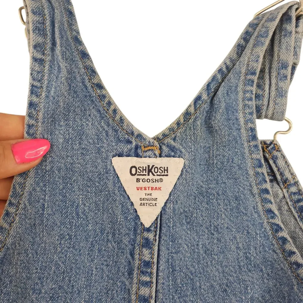 Oshkosh B'Gosh Baby Overalls 24 Months Denim Jeans Hammer Loop Infant Vestbak